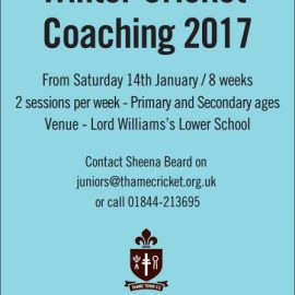 Junior Indoor nets 2017 – BOOK NOW!