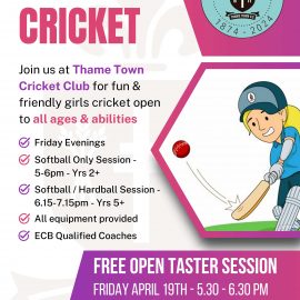 Girls Cricket to Start with Free Taster Session!
